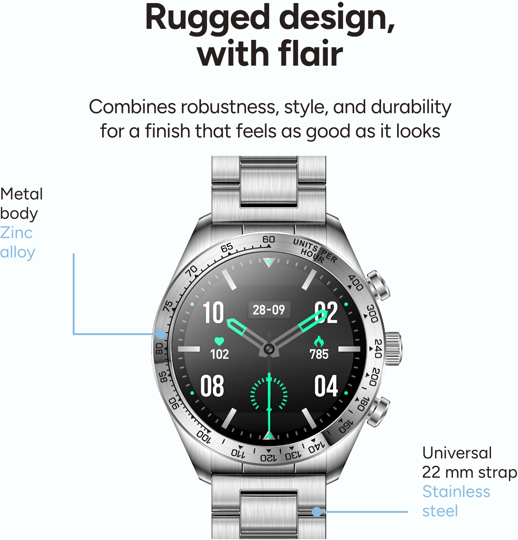 KSIX Smartwatch Elite with AMOLED-display Silver - Afbeelding 3