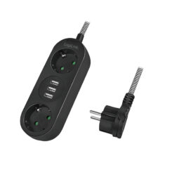LogiLink LPS262U power uitbreiding 1,5 m 2 AC-uitgang(en) Binnen Zwart