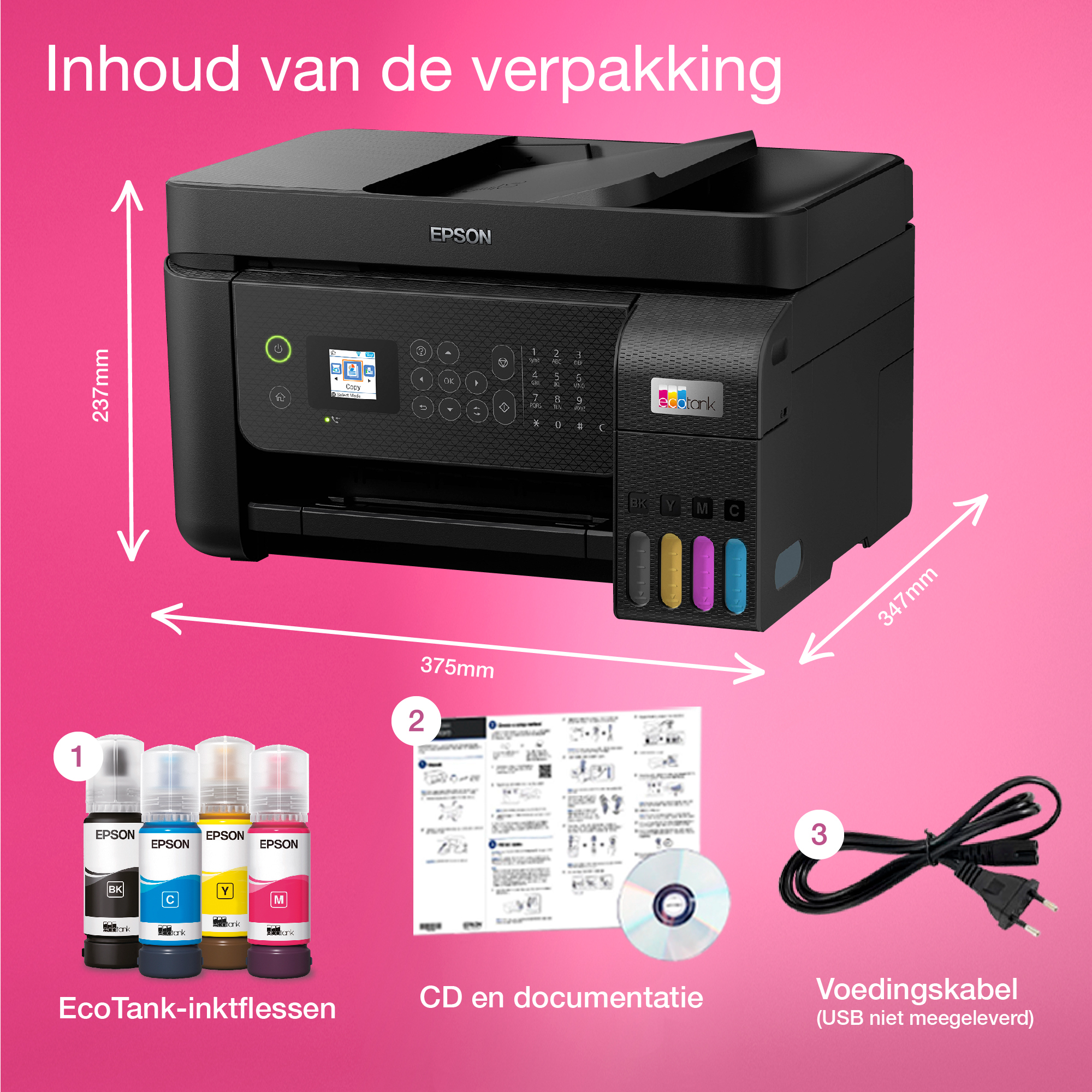Epson EcoTank ET-4800 A4 multifunctionele Wi-Fi-printer met inkttank, inclusief tot 3 jaar inkt - Afbeelding 6