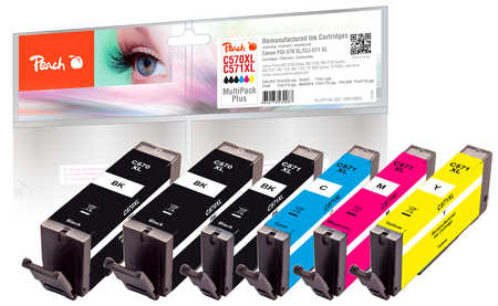 Peach 0F319856 inktcartridge 6 stuk(s) Compatibel Zwart, Magenta, Geel, Cyaan - Afbeelding 2