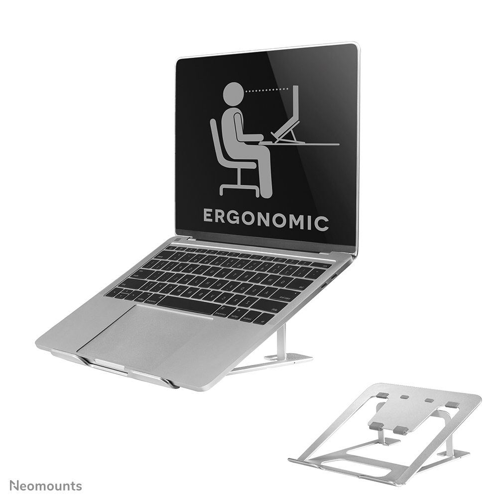 Neomounts NSLS085SILVER Laptopstandaard 10-17" - opvouwbaar - compact - universeel - Afbeelding 2
