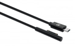 Manhattan USB-C naar Microsoft Surface oplaadkabel, 1,8 m, mannelijk naar mannelijk, 15V/3A, alleen laden (geen data), zwart, levenslange garantie - Afbeelding 3