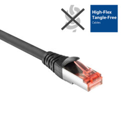 ACT Zwarte 1,5 meter PVC U/FTP CAT6A high flexibility tangle-free patchkabel snagless met RJ45 connectoren - Afbeelding 3