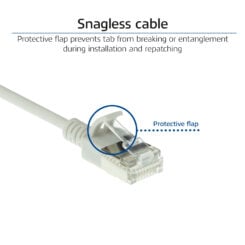 ACT Grijze 0,25 meter LSZH U/FTP CAT6A datacenter slimline patchkabel snagless met RJ45 connectoren - Afbeelding 6