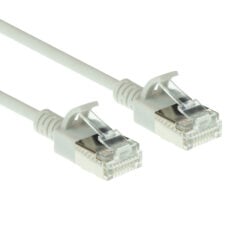 ACT Grijze 0,25 meter LSZH U/FTP CAT6A datacenter slimline patchkabel snagless met RJ45 connectoren - Afbeelding 2