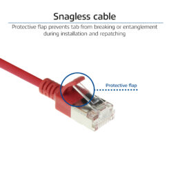 ACT Rode 0,25 meter LSZH U/FTP CAT6A datacenter slimline patchkabel snagless met RJ45 connectoren - Afbeelding 6