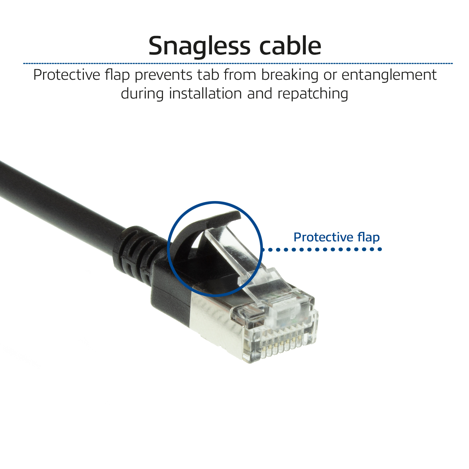ACT Zwarte 5 meter LSZH U/FTP CAT6A datacenter slimline patchkabel snagless met RJ45 connectoren - Afbeelding 6