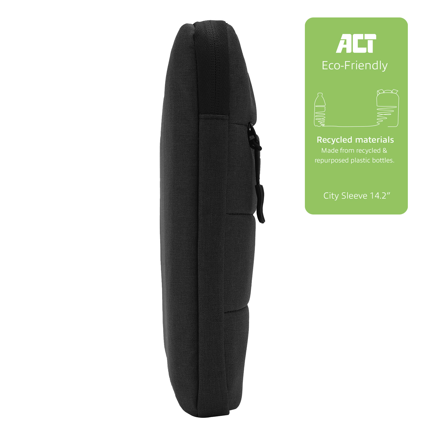 ACT City laptop sleeve voor laptops tot 14,2”, gemaakt van gerecyclede plastic flessen - Afbeelding 4