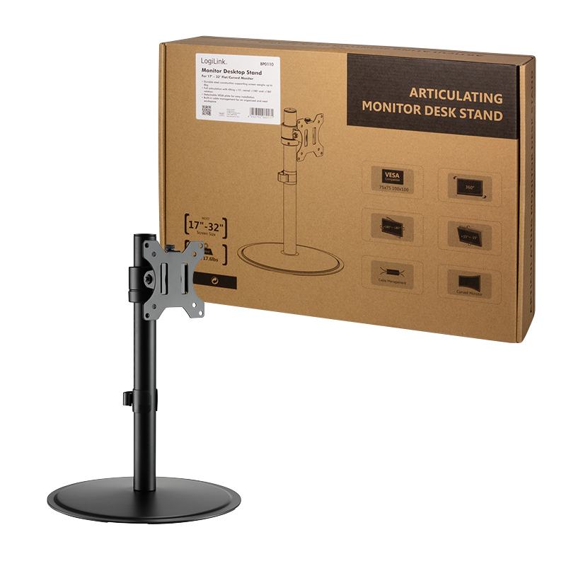 LogiLink BP0110 flat panel bureau steun 81,3 cm (32") Zwart - Afbeelding 7