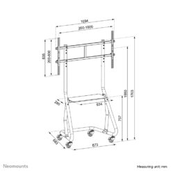 Neomounts NS-M3800BLACK TV trolley 60-100" - Afbeelding 15