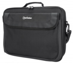 Manhattan Cambridge laptoptas 15,6", laptoptas met volledige opening, zwart, LAGE KOSTEN, accessoirevak + achtervak, afneembare schouderriem, clamshell, equivalent aan Targus TAR300, 3 jaar garantie - Afbeelding 2