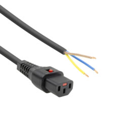 ACT Netsnoer C13 IEC Lock - open einde zwart 3 m, PC979, 5-Pack - Afbeelding 2