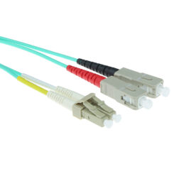 ACT 12 meter LSZH Multimode 50/125 OM3 glasvezel patchkabel duplex met LC en SC connectoren