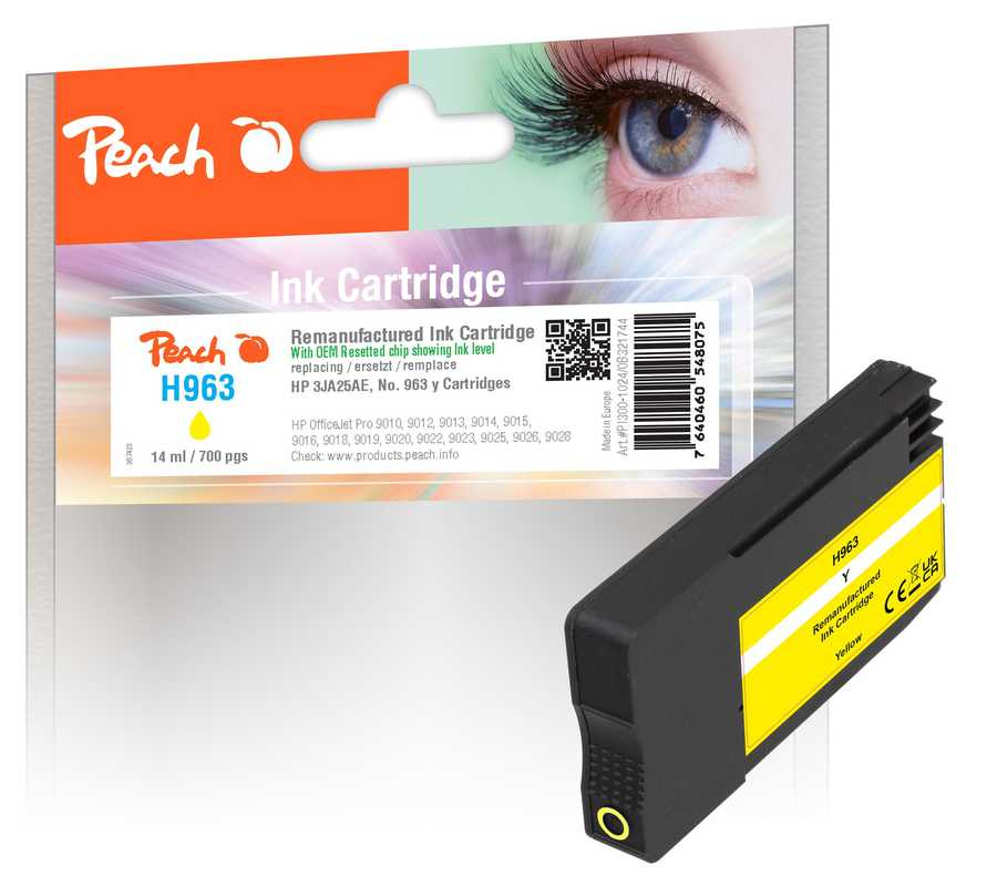 Peach 3JA25AE inktcartridge 1 stuk(s) Compatibel Geel - Afbeelding 2