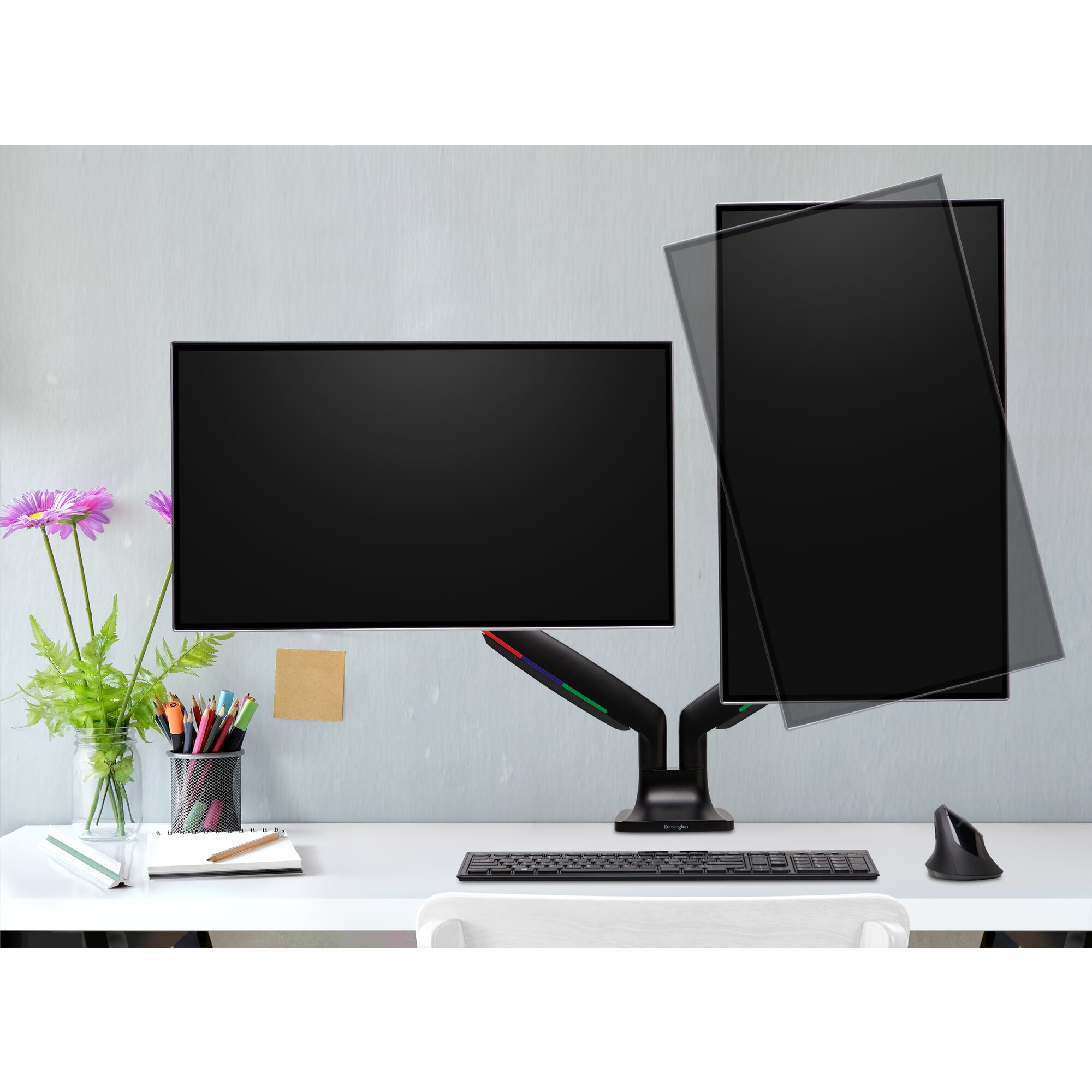 Kensington SmartFit One-Touch Height Adjustable Dual Monitor Arm - Afbeelding 3