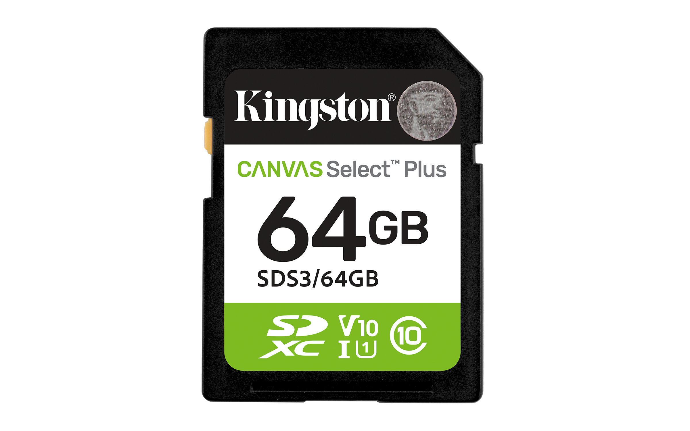 Kingston Technology 64GB SDXC Canvas Select Plus Gen3 100MB/s C10 UHS-I U1 V10