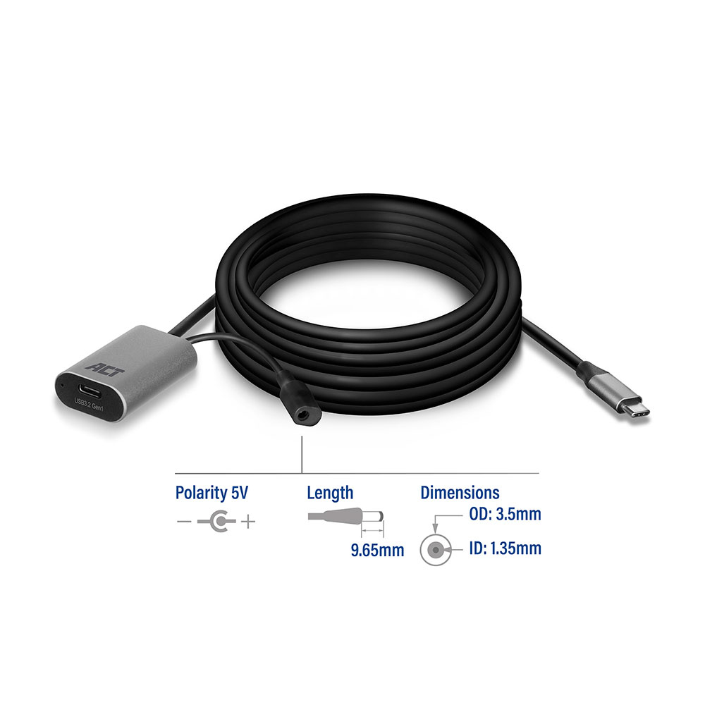 ACT USB-C 3.0 verlengkabel met signaalversterker, 5 meter - Afbeelding 5