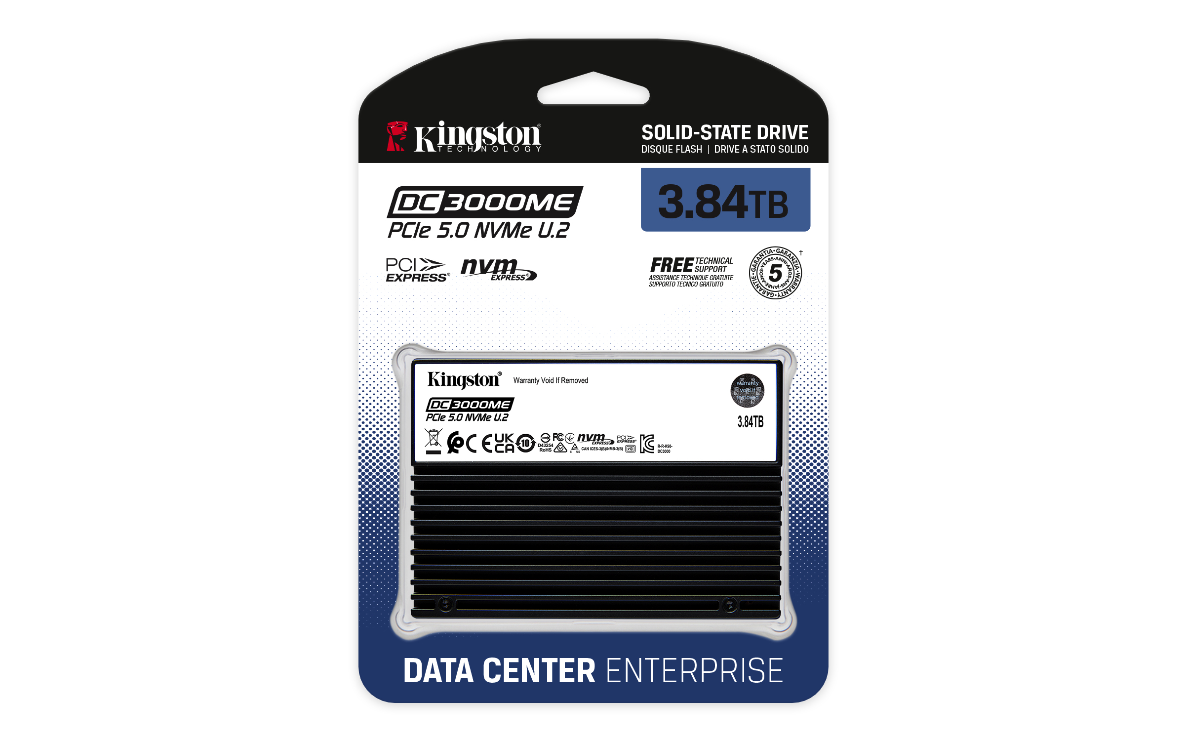 Kingston Technology 3,84TB DC3000ME U.2 PCIe 5.0 NVMe TCG Opal Enterprise SSD - Afbeelding 5