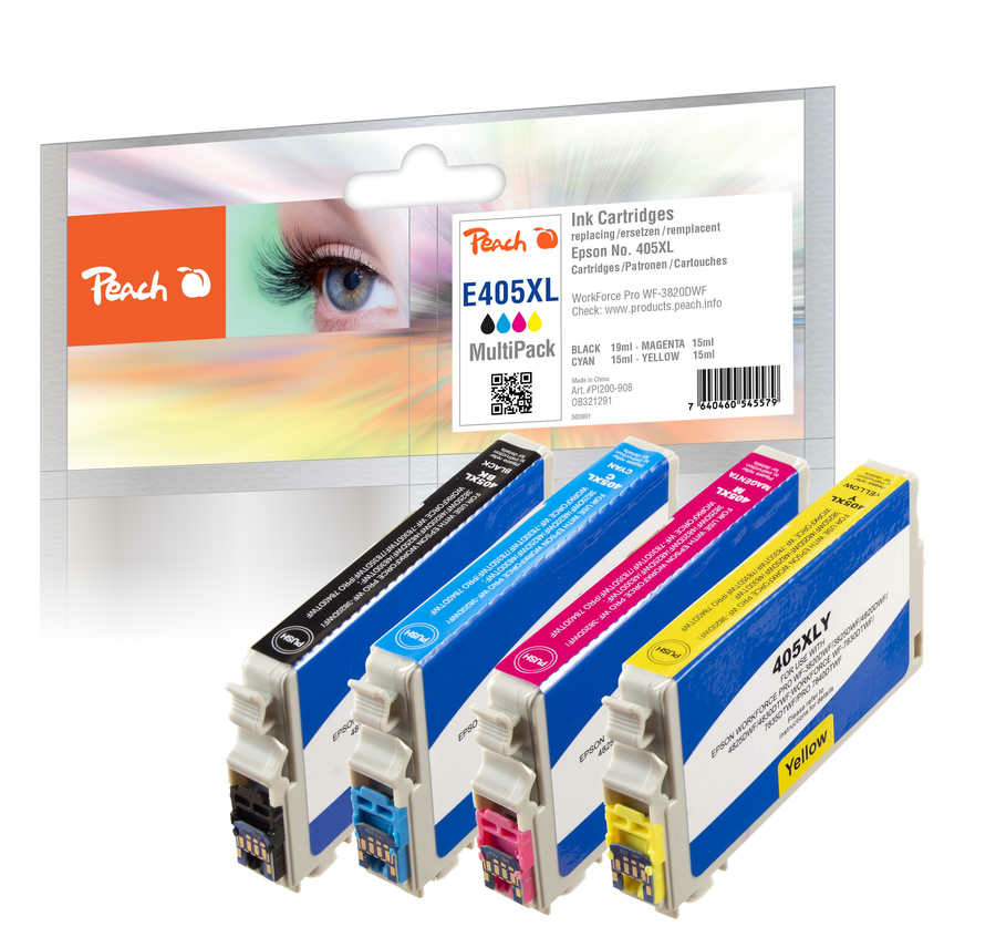 Peach PI200-908 inktcartridge 4 stuk(s) Compatibel Hoog (XL) rendement Zwart, Cyaan, Magenta, Geel - Afbeelding 2
