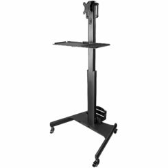StarTech.com Mobiele Werkplek met Monitorsteun, CPU/PC Houder, Toetsenbord Lade - Ergonomisch Sta Bureau op Wielen - Mobiel Werkstation & Computermeubel - Mobiele Werkplek Trolley - Afbeelding 2