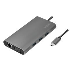 LogiLink UA0383 laptop dock & poortreplicator Bedraad USB 3.2 Gen 1 (3.1 Gen 1) Type-C Zilver