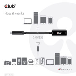 CLUB3D USB Gen2 Type-C to Type-A Cable 10Gbps M/V 5m - Afbeelding 7