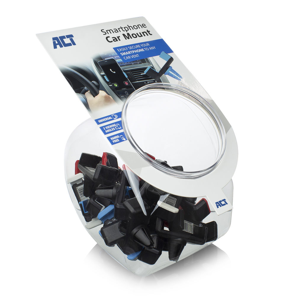 ACT Smartphone autohouder, bevestiging in ventilatierooster, metalen klemsysteem