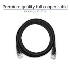 ACT Zwart 15,0 meter U/UTP CAT6 patchkabel met RJ45 connectoren - Afbeelding 5