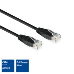 ACT Zwart 10,0 meter U/UTP CAT6 patchkabel met RJ45 connectoren - Afbeelding 3
