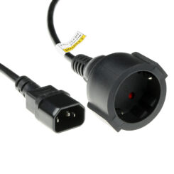 ACT Netsnoer C14 - Type F female (max. stroom 10A) zwart 0,6 m - Afbeelding 2