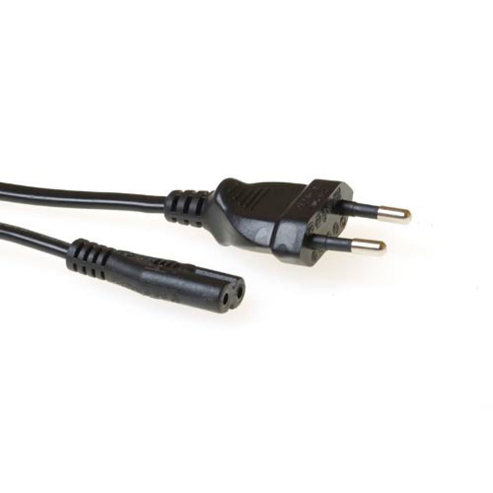 ACT Netsnoer Euro male - C7 female zwart 1 m