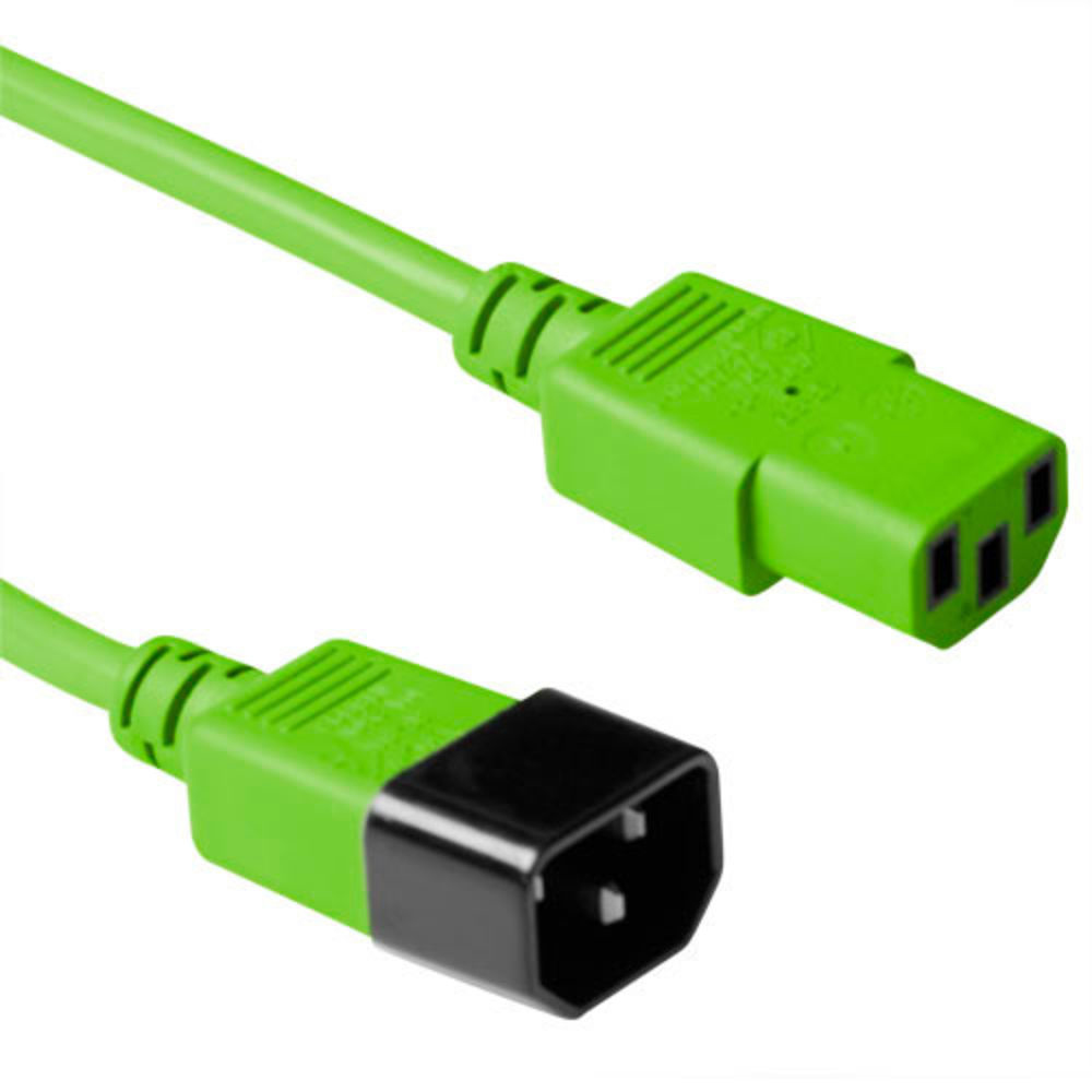 ACT Netsnoer C13 - C14 groen 0,3 m