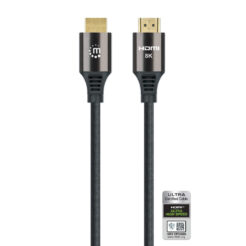 Manhattan HDMI kabel 8K@60Hz (4K@120Hz) met Ethernet, 3 m, Gecertificeerd, geschikt voor ALLE 8K/4K/1080p/HD toepassingen - upgrade nu of zorg dat het klaarstaat voor wanneer je het nodig hebtzwartzwart, mannelijk naar mannelijk, zwart, levenslange garantie - Afbeelding 5