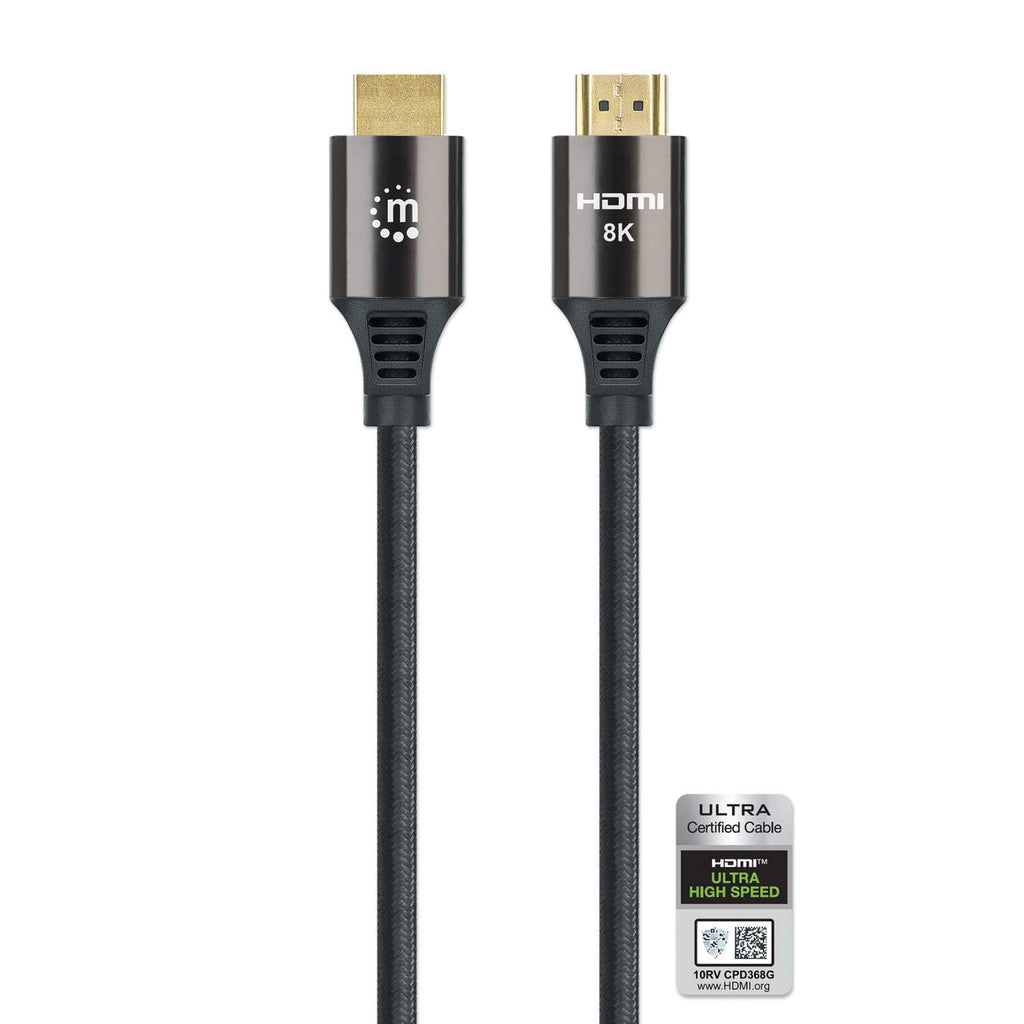 Manhattan HDMI kabel 8K@60Hz (4K@120Hz) met Ethernet, 3 m, Gecertificeerd, geschikt voor ALLE 8K/4K/1080p/HD toepassingen - upgrade nu of zorg dat het klaarstaat voor wanneer je het nodig hebtzwartzwart, mannelijk naar mannelijk, zwart, levenslange garantie - Afbeelding 5