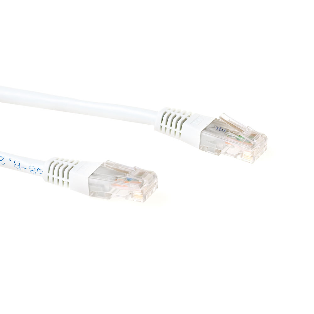 ACT Witte 0,5 meter LSZH U/UTP CAT6 patchkabel met RJ45 connectoren - Afbeelding 2