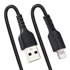 StarTech.com 1m USB A naar Lightning Kabel, Zwart, MFi Gecertificeerd, iPhone Lader Spiraalkabel, Duurzame Aramidevezels, Robuuste USB Lightning Laadkabel - Afbeelding 6
