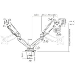 ACT Monitorarm 32" office met gasveer, 2 schermen - Afbeelding 5