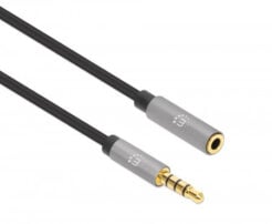 Manhattan 356046 audio kabel 3 m 3.5mm Zwart, Zilver - Afbeelding 3