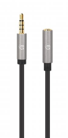 Manhattan 356046 audio kabel 3 m 3.5mm Zwart, Zilver - Afbeelding 4