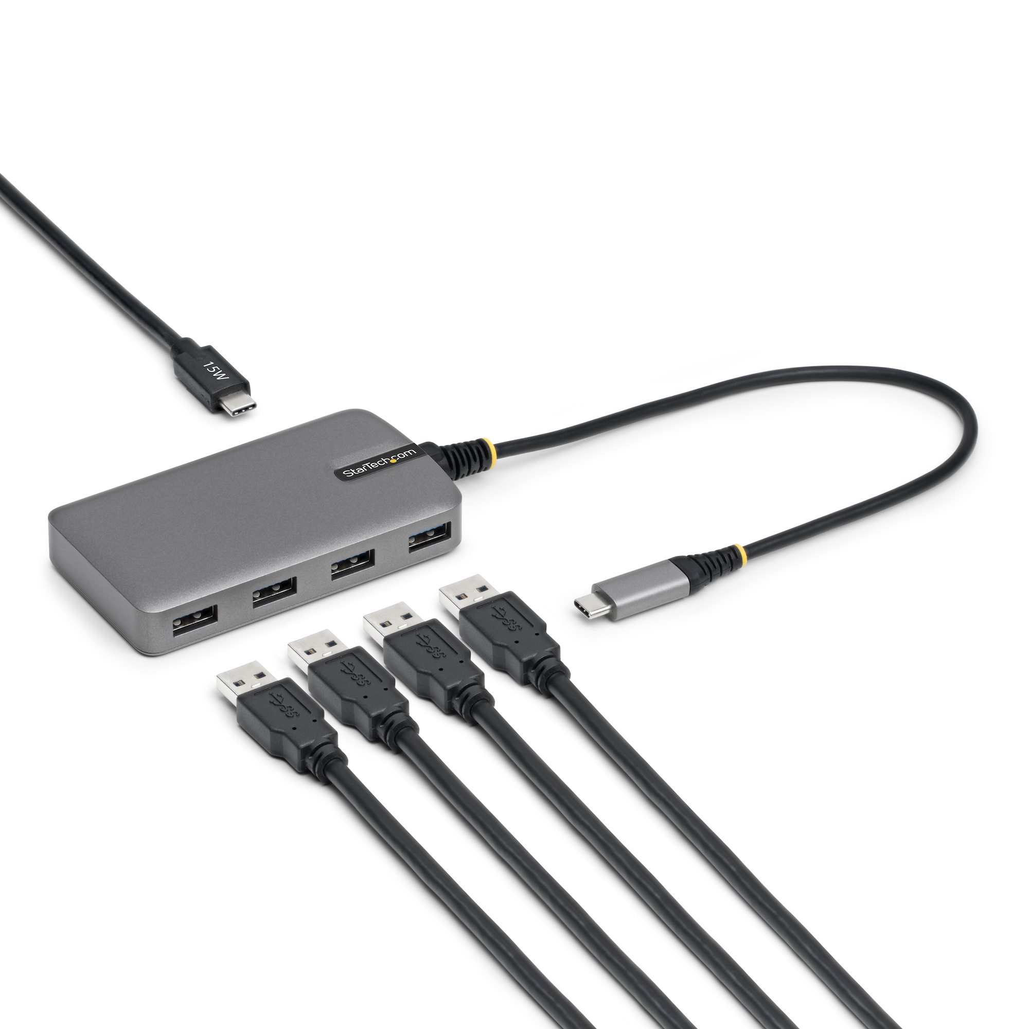 StarTech.com 4-Port USB-C Hub, 5Gbps, Bus Powered, USB-C naar 4x USB-A hub met Extra USB-C Voedingsingang, 30cm Host Kabel, Compacte Desktop/Laptop USB Hub - Afbeelding 2