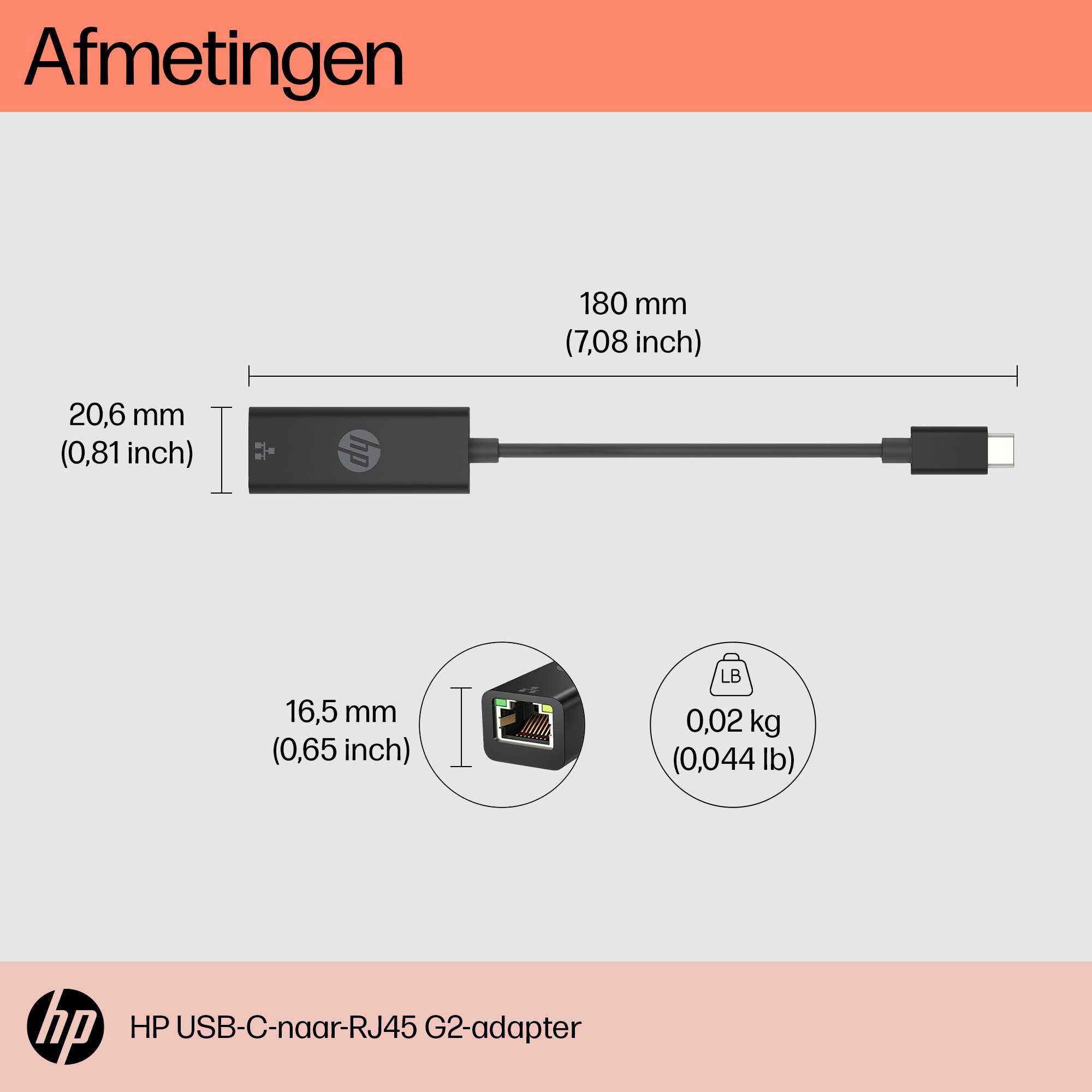 HP USB-C naar RJ45 adapter G2 - Afbeelding 7
