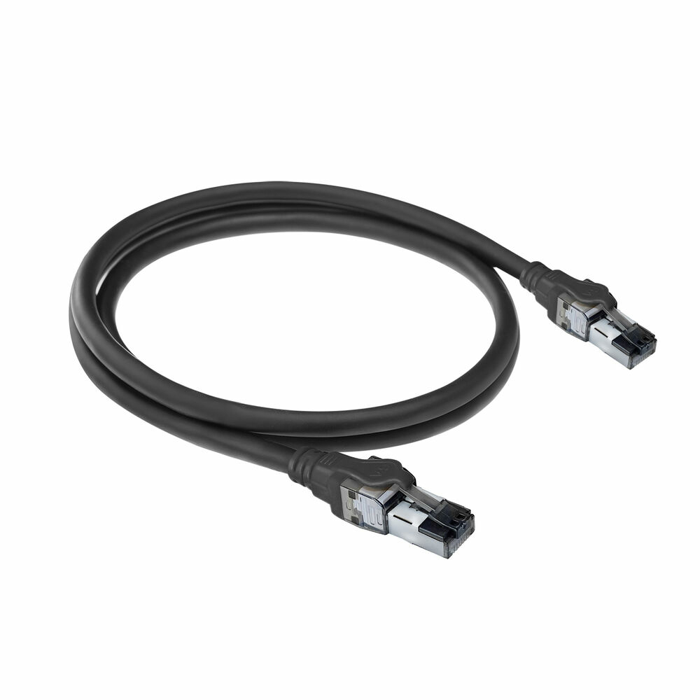 ACT Zwarte 1 meter S/FTP CAT6A IDC 4PPoE / PoE++ 100W LSZH patchkabel snagless met RJ45 connectoren - Afbeelding 3