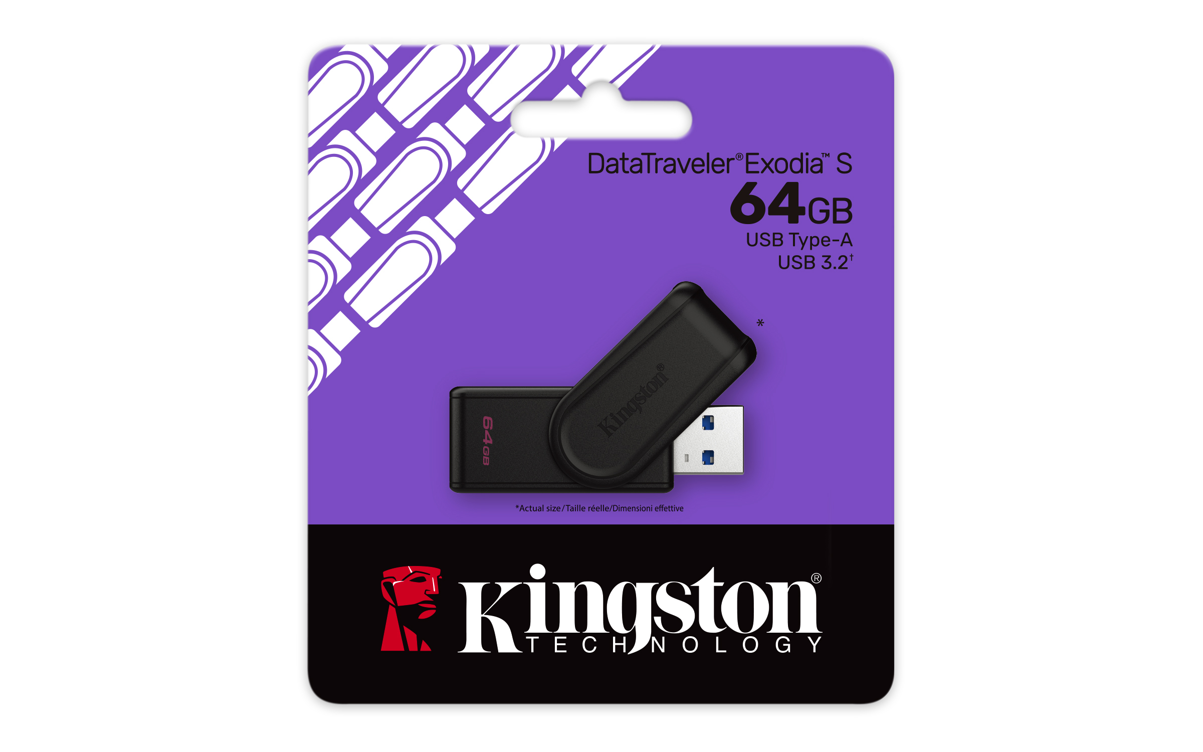 Kingston Technology DataTraveler 64GB Portable USB 3.2 Gen 1 Exodia S (Black/Black) - Afbeelding 4