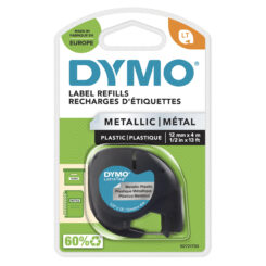 DYMO originele LetraTag metallic labels | Zwarte afdrukken op metallic zilver etiketten | 12 mm x 4 mm | Zelfklevende multifunctionele labels voor LetraTag labelprinters - Afbeelding 2