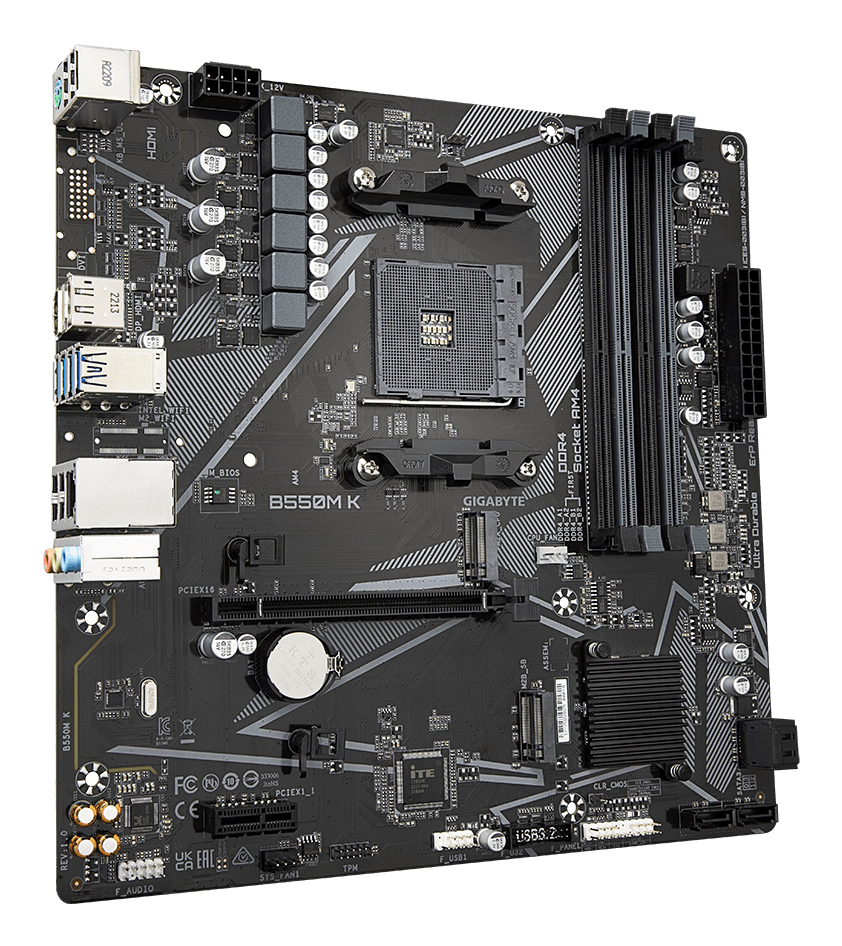 GIGABYTE B550M K moederbord AMD B550 Socket AM4 micro ATX - Afbeelding 4