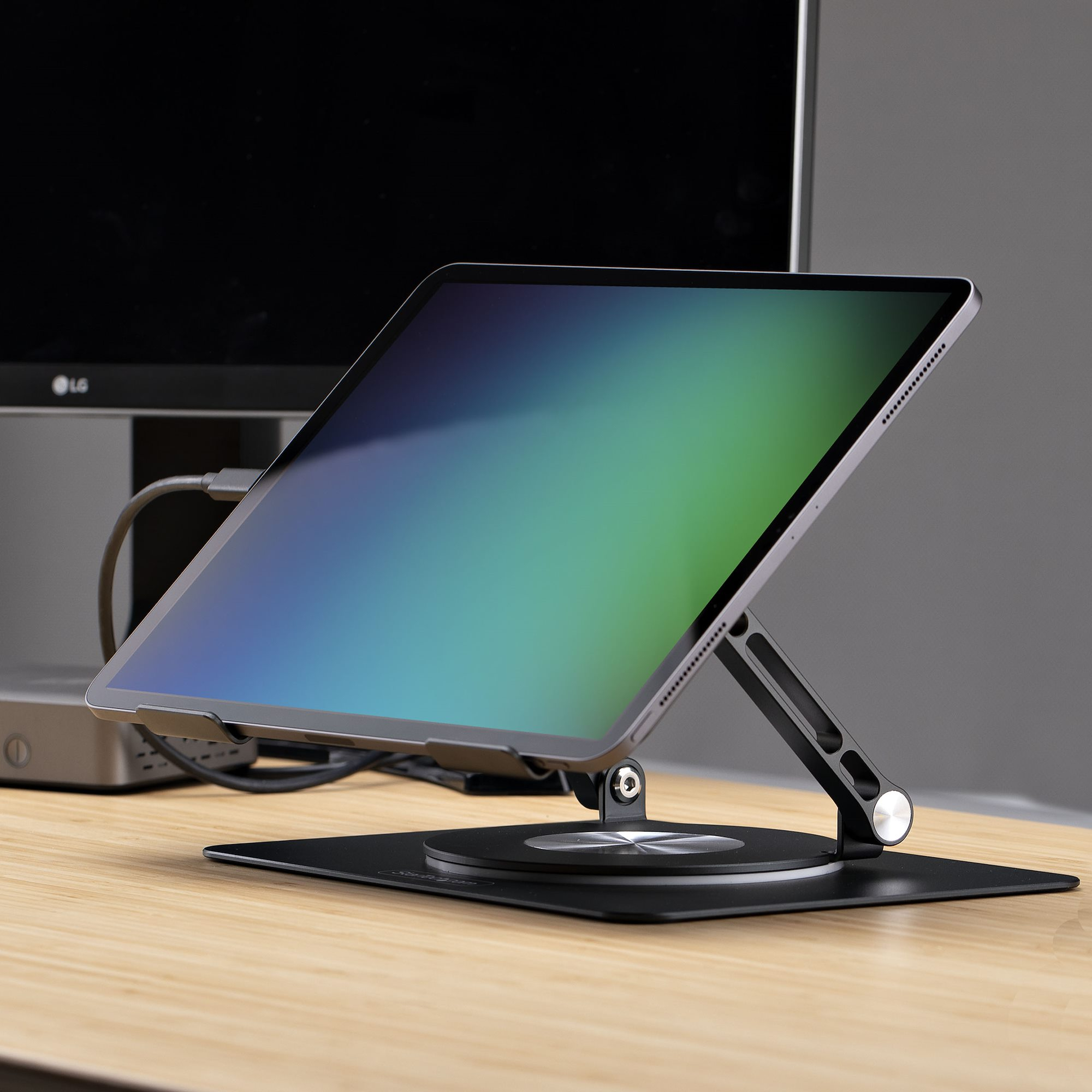 StarTech.com Draaibare Laptopstandaard, 360 Roterende Laptophouder voor Computer, Verhoogd plateau met Verstelbare Kanteling, Max 5kg, Aluminium - Afbeelding 6
