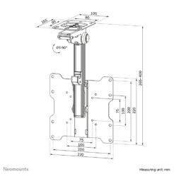 Neomounts FPMA-C020BLACK Monitor/TV-beugel plafond 10-40" - h 26,5-40 cm - Afbeelding 5