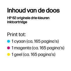 HP 62 originele drie-kleuren inktcartridge - Afbeelding 4