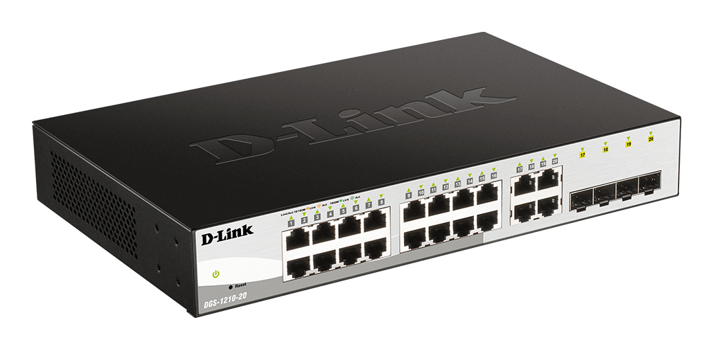 D-Link DGS-1210-20 Managed L2 Gigabit Ethernet (10/100/1000) 1U Zwart - Afbeelding 3