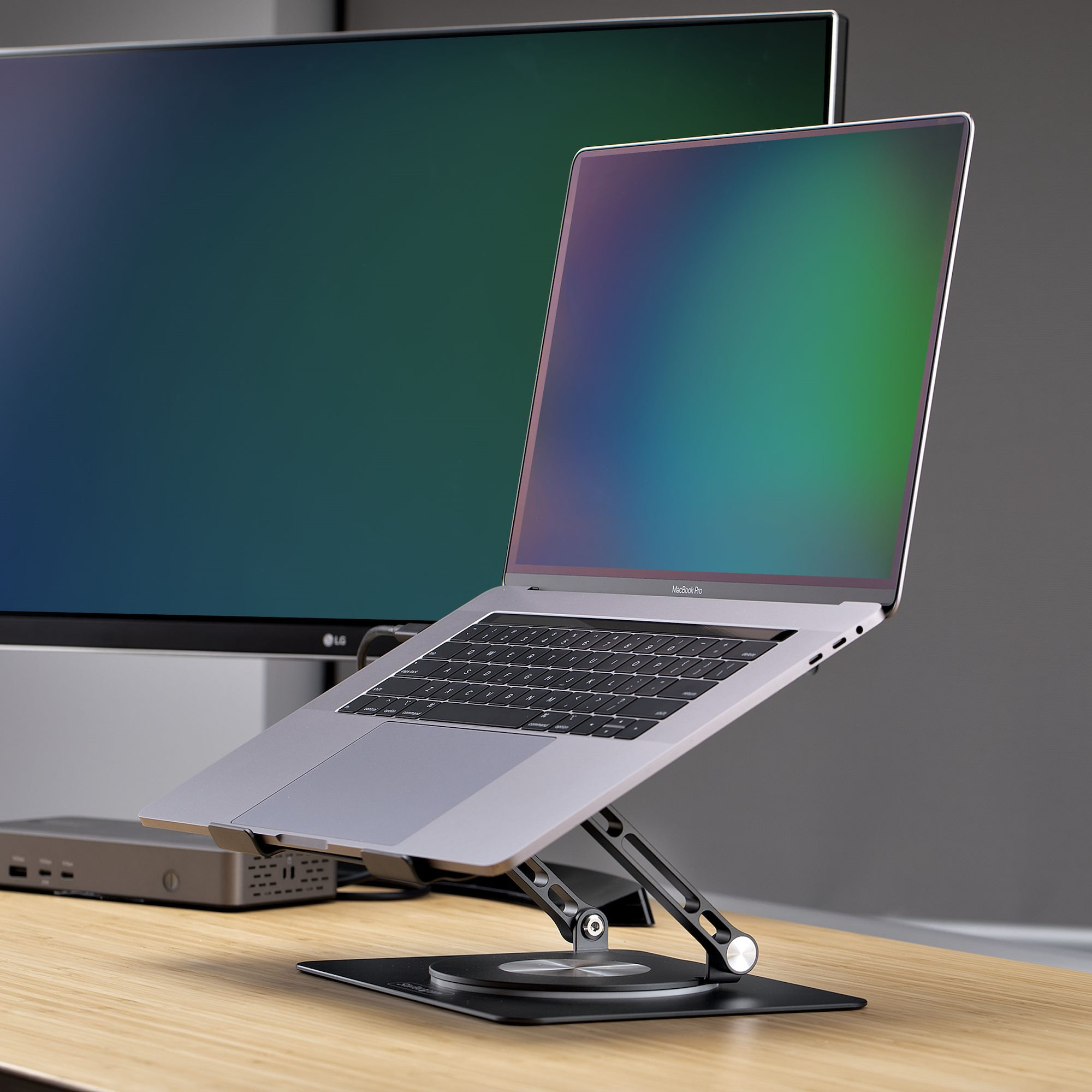 StarTech.com Draaibare Laptopstandaard, 360 Roterende Laptophouder voor Computer, Verhoogd plateau met Verstelbare Kanteling, Max 5kg, Aluminium - Afbeelding 9